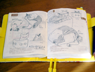 手帳に描かれた猫の絵